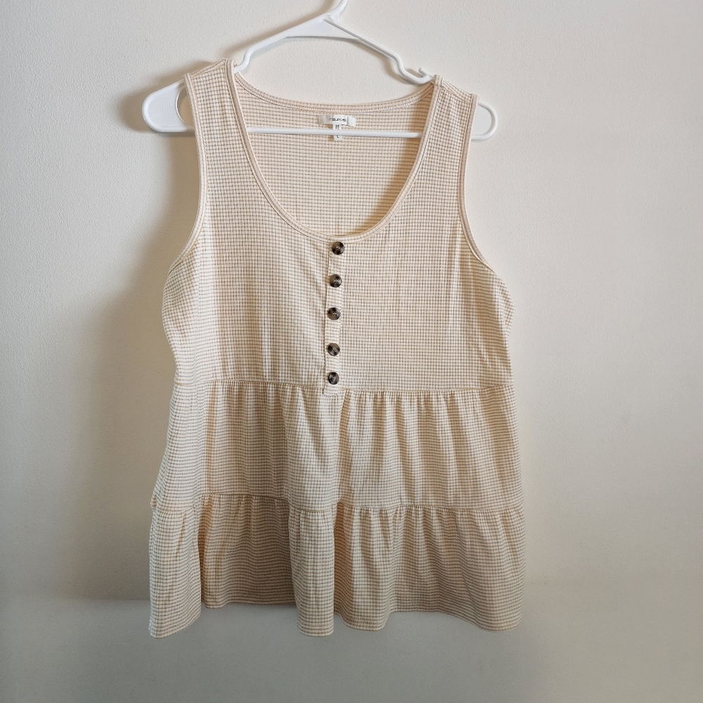 Yellow and white Maurices tiered babydoll tank